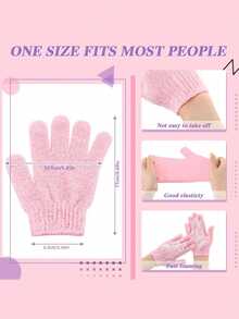 2/4只装斋月沐浴去角质手套，身体磨砂手套，丝瓜络手套，男女通用 - 粉色 - 查看 2