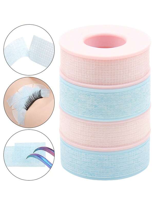 2 pièces Bleu + 1 pièce Rose Bandes d'isolation en silicone pour extension de cils, bandes de gel en silicone respirantes pour extension de cils