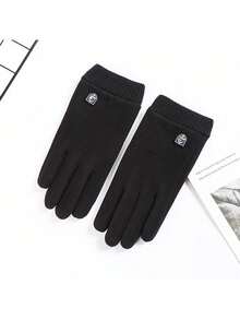 1 par de luvas de inverno quentes para homem, feitas de veludo alemão grosso e resistente ao toque, ideais para ciclismo ao ar livre, à prova de vento e frio. Confeccionadas em fibra de poliéster, são adequadas tanto para homens quanto para mulheres. Luvas de neve.