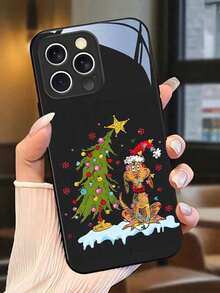 Cartoon Dog Phone With Glass Texture. Suitable 17, 16, 15, 14, 13, 12, 11, Pro Plus, And 25/24/23/22/21/ULTRA/PLUS/FE/Able-Pri71/56/55/54/53/52/36/35/34/26/25/23/16/15/14/13/06. Tailor-Made Phone Fashionable Perfection..Accessories. - 彩色 - 查看 1
