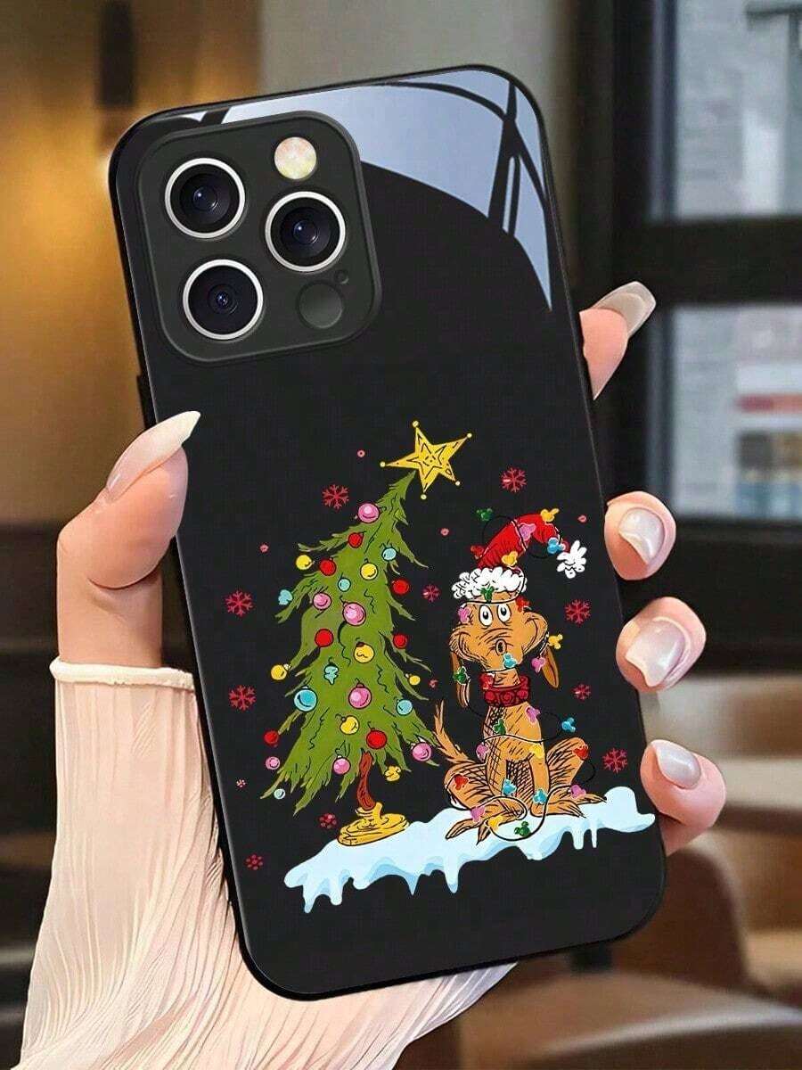 Cartoon Dog Phone With Glass Texture. Suitable 17, 16, 15, 14, 13, 12, 11, Pro Plus, And 25/24/23/22/21/ULTRA/PLUS/FE/Able-Pri71/56/55/54/53/52/36/35/34/26/25/23/16/15/14/13/06. Tailor-Made Phone Fashionable Perfection..Accessories. - 彩色 - 查看 1