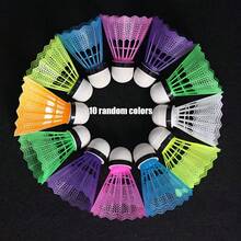 10pcs Colorful Feather Shuttlecocks, Plastic Badminton Shuttlecocks For Beginner Practice, Random Color - Multicolor - View 8