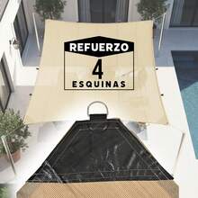 malla sombra 90% raschel 4x4 reforzada lista para instalar - Beis - Ver 3