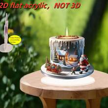 3D Acrylic Candle Christmas Scene Desktop Decor - Pop Culture Theme, Multipurpose Acrylic Decoration For Home, Cafe, Office - No Text - Multicolor - View 2