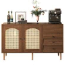 Country Style Sideboard With Rattan Doors – 130 X 75.5 X 40 – Magnetic Closure, Adjustable Shelves, Stable Structure – Elegant And Versatile Design [OLD SKU:WF298018019NAA] - 1 - 查看 8