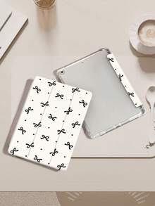 Polka Dot Bow Tablet Protective Case, Suitable Compatible With Ipad 9.7/10.2/10.5/10.9/12.9/Pro 11 (10th Gen), Galaxy Tab S6 Lite 10.4 Inch, Kindle Paperwhite 12th Gen (2024), Kindle 11th Gen (2022), Soft Shock-Proof Protection, Smart Stand/Auto Wake/Sleep Function - Multicolor - View 5