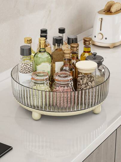 رف توابل دوار كبير السعة - رف تخزين متعدد الوظائف للتوابل والبهارات والحمام والغرفة، رف توابل دوار، متعدد الاستخدامات، اكسسوار مطبخ