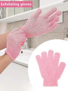 2/4只装斋月沐浴去角质手套，身体磨砂手套，丝瓜络手套，男女通用 - 粉色 - 查看 6