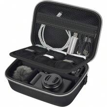 ALKOO 适用于ZV-1/ZV-1F/ZV-1 II相机的数码相机包，专为内容创作者设计，旅行收纳包，带额外口袋，可存放线缆、电池、SD卡、三脚架和麦克风（仅含包装盒）。相机包/充电器包/充电器盒/防水包，男女通用，电子产品收纳包/旅行必备品。 - 黑色 - 查看 1