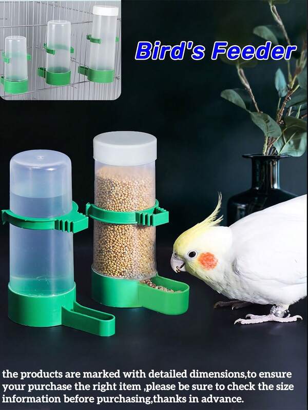 1pc/2pcs/3pcs Bird Automatic Drinker & Feeder, Parrot Water Bowl, Chicken Feed Cup & Cage Accessories