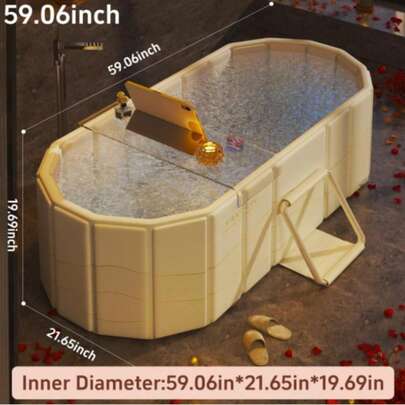 Tina Plegable Bañera Grande Spa Adulto Baño En Casa Portátil