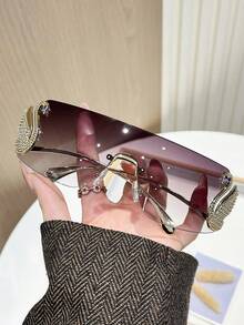 一副欧美风时尚眼镜，天鹅造型，复古优雅亮面PC（聚碳酸酯）材质，四季皆宜。 - 彩色 - 查看 2