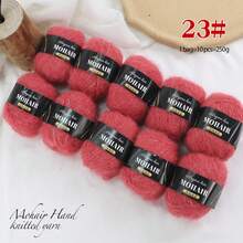 10 Balls/Pack, Long Mohair Alpaca Knitted, Knitting Yarn For Sweaters, Vests, Shawls, Hand-Knitting Yarn In Multiple Colors, Fine Mohair, Warm And Skin-Friendly