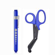 1 Set de Útiles Escolares Tijeras y Bolígrafo con Luz, Incluye 1 Bolígrafo con Luz, 1 Tijera Multiusos de 6 Pulgadas (Púrpura/Azul/Rosa), Baterías No Incluidas - Multicolor - Ver 11