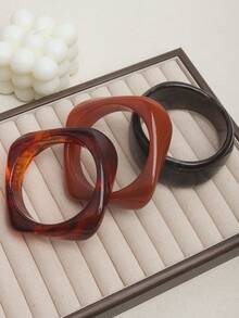 3 قطع مجموعة أساور أكريليك، تركيبة أساور صبغية أنيقة بسيطة، يمكن ارتداؤها بمفردها أو مكدسة، مناسبة للارتداء اليومي والعطلات