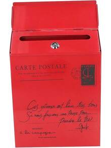 EstiloBuzóN De Hierro, BuzóN Creativo Montado En La Pared Ampliamente Utilizado Cerrado Con 2 Llaves Para El Hogar (Letras PequeñAs En Beige)VersióN Mejorada - Letras minúsculas en rojo - Ver 2