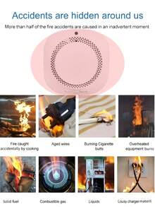 1pc 85dB Wireless Smoke Alarm Detector With LED Alarm Light, Fire Smoke Sensor, Low Battery Warning, Test/Silence Button, Easy Installation, Suitable For Home, Warehouse, Hotel, Factory, Commercial Building, Office, Shopping Mall Fire Protection - White - View 4