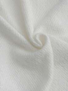 Elegant Romantic Furry Knitted Warm Flare Sleeve Backless Bowknot Dress For Women, Autumn/Winter - White - View 5