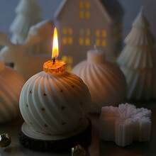 圆形螺旋蜡烛模具，带旋转铃铛和星形顶盖，多层DIY圣诞蜡烛制作套装，用于手工节日装饰，可重复使用的柔性模具，适用于石膏、树脂和蜡工艺品 - 白色 - 查看 4