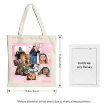 Margot Actor Robbie Aesthetic Canvas Tote Bag, Concert Movie Festival Related Reusable Totes Bag, No Zipper, No Pockets Inside - White - View 5