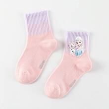 Disney 1/5 pares de calcetines de niños con diseños de dibujos animados, calcetines transpirables para niños y niñas para usar en la escuela/casa, primavera/verano - Multicolor - Ver 10