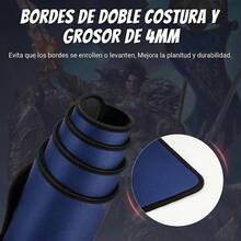 Mouse Pad Gaming de Red Alliance, Pad Mouse de 80x30cm, Tapete Escritorio Profesional Para Teclado y Mouse, Alfombrilla Antideslizante Doble Costura, Porttil, Mousepad JuegosOficina - Azul - Ver 6