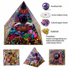 Natural Crystal Energy Generator Pyramid Peridot Amethyst Reiki Healing Chakra Resin Pyramid Egyptian Decor Room Decoration 1pc - 1pc 5cm/1.96inch - View 19