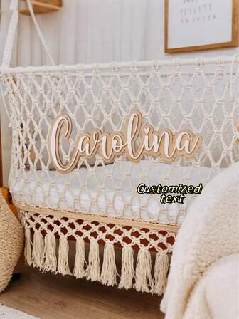 Customized Wooden Name Plate | Boho Style Name Plate | Girls Name Plate | Baby Crib Name Plate | Baby Shower Gift | Multi-Layer Name Plate | Large Wooden Name Plate