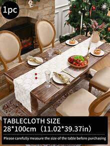 1pc Red Glitter Christmas Tree Table Runner, Solid Color Rectangular Decorative Table Runner, Suitable For Home Decor Like Dining Table, TV Stand, Coffee Table, White, Green, Christmas Decor, Christmas Gifts