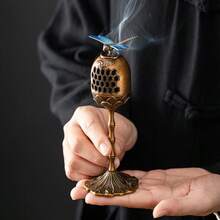1 pièce Brûle-encens lanterne du palais de la gloire montante, brûle-encens à cerf propice, aromathérapie, petit support pour bobine d'encens de santal, décoration pour maison/bureau/salle de thé - Multicolore - Voir 8
