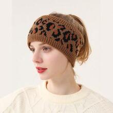 Soft Fluffy Chunky Knit Headband - Winter Warm Non-Irritating, Daily Bun Use Non-Tight, Face-Slimming & Versatile - 咖啡色1件 - 查看 1