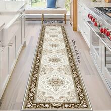 Tappeto passatoia lavabile in stile orientale, tappeto passatoia lungo blu per bagno, tappeto passatoia tradizionale a basso pelo e ampio per ingresso e corridoio, (Blu)