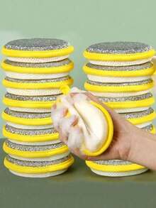 2pcs/5pcs/10pcs Double-Sided Washing Sponges, Kitchen Cleaning Pads For Pots & Dishes, Non-Stick - Multicolor - View 1
