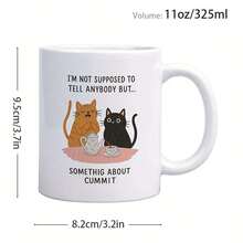 1pc, 11oz, Ceramic, Coffee Mug, Cats Sharing A Secret With Tea, The  Commemorative Gift, Biblical Christianity, Quality Goods, Coffee Cup - White Handle Cup - View 5