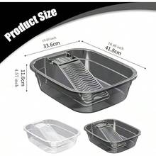 Lavabo de tabla de lavar, de lavado, portátil, práctico, ahorrador de espacio, ligero, para lavar ropa, dormitorio, tabla de fregar, lavadero, Gris - Gris - Ver 4