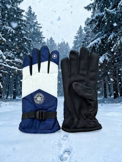 Touchscreen Winter Gloves, Waterproof Windproof Thicken Lining Outdoor Motorcycle Riding Gloves