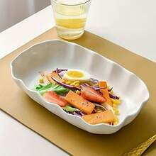 2pcs 10-Inch White Ruffled Dinner Plates - Perfect For Home Dining And Entertaining