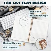 BearCake Aesthetic Spiral Notebook Journal For WomenFloral Notebook Notebooks for Work Note Taking Boho journal Notebook Brown pure pattern College Writing Notebook for Gifts Spiral Notebook 5.5x8.3 - como en la foto - Ver 2