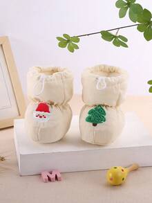 أحذية شتوية دافئة للرضع، أحذية رضع ذات قاع ناعم مع بطانة حرارية، مقاومة للبرد - بيج - مشاهدة 6