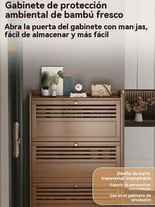 Zapatero Organizadors De Madera Moderno 105cm | Gabinete De Almacenamiento De Zapatos - Marrón - Ver 5