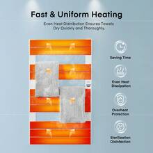 Heated Towel Rail Electricfor Bathroom, 6 Preset Modes, Individual 7-Day Heating Programme, With Timer, Temperature Multi-Level Adjustments, Hardwired/Plug-In - UK Plug(220-240V) - View 2