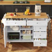 Mobile Storage Islands - White + MDF - View 2