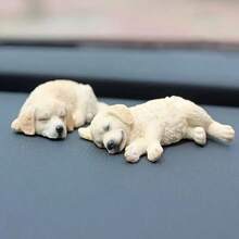 Golden Retriever Creative Simulation Car Ornament Cute Puppy Auto Decor For Center Console / Rearview Mirror Decoration Unisex Home And Vehicle Use - 2 Cute Golden Retrievers - View 1