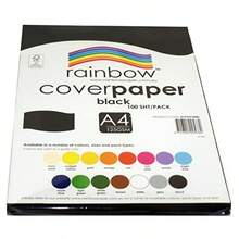 Rainbow A4 Cover Paper 100 Sheets Black