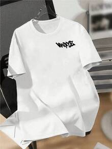 T-Shirt With Graffiti Lettering, Unisex Men's And Women's Blouse, 100% Cotton, Premium Top Quality Streetwear. New Release. Immediate Shipping. Various Colors!! Plus Size. - 白色 - 查看 3