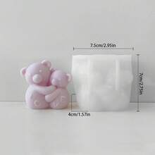 1 pieza Molde de vela con diseño de oso abrazando AMOR para manualidades de jabón, resina y yeso, decoración del Día de San Valentín y regalos creativos hechos a mano, adecuado para principiantes, simple y fácil de desmoldar