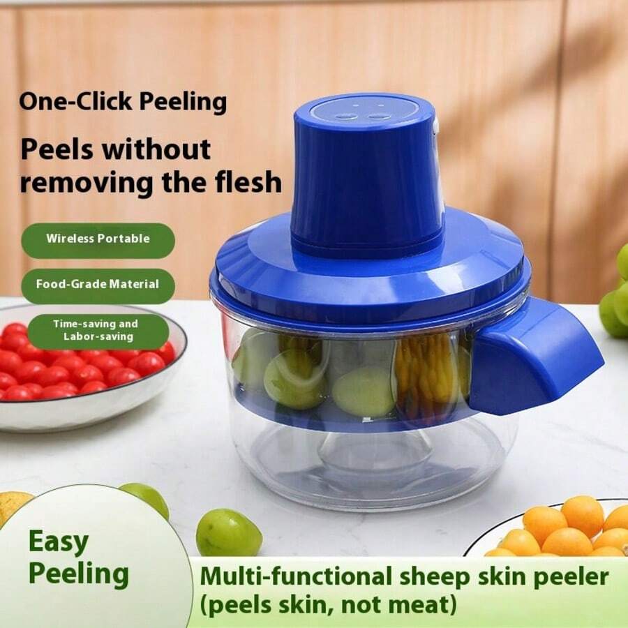 Say Goodbye To The Hassle Of Peeling Garlic With Your Nails Or Oranges With Your Hands! A Single Machine Can Easily Handle The Peeling Of All Fruits And Vegetables - Suitable For Both Home And Commercial Use. - Royal Blue - View 1