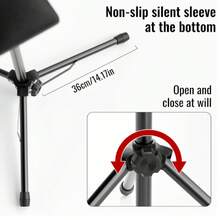 Reposabrazos de tatuaje, silla de tatuaje para cliente, trípode de soporte para reposabrazos de tatuaje, rotación de 180°, altura e inclinación ajustables, almohadilla de esponja suave gruesa - Negro - Ver 5