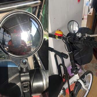 2pcs Bicycle Mirror Set, 360° Rotatable Electric Bike Mirrors, Mountain Bike Handlebar Mirrors With Adjustable Left And Right Mounting, Convex Wide-Angle Design - Suitable For Cycling And Outdoor Sports, Helmet Mirror For Cycling, Bicycle Side View Mirror, Bicycle Mirrors For Handlebars End, Bicycle Helmet, Sports Accessories, Compact Style, Highquality Lens, Sturdy Mounting