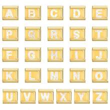 9毫米 A-Z 26个英文字母金色珐琅串珠 - 304L不锈钢手链吊坠，适合男女DIY珠宝制作，例如项链/手链/戒指，创意装饰，日常佩戴，节日，派对，手工制作，时尚吊坠，优雅设计，高品质吊坠，适合手工爱好者 - 字母 - 查看 1